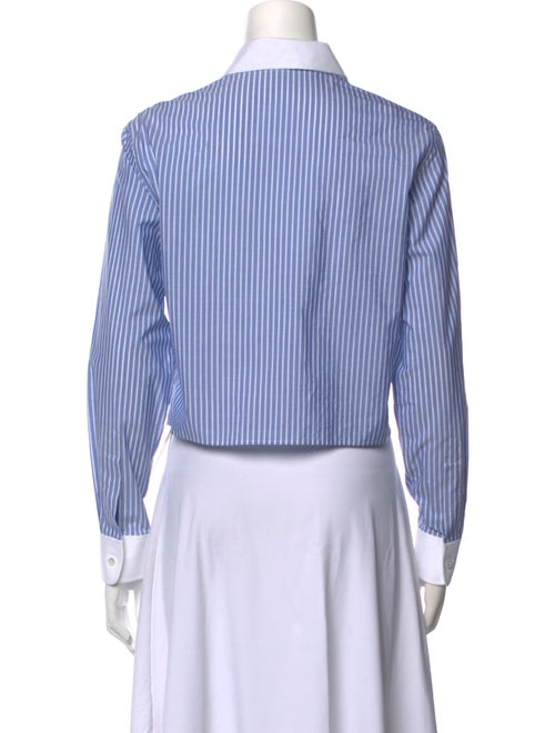Celine Striped Long Sleeve Button-Up Top