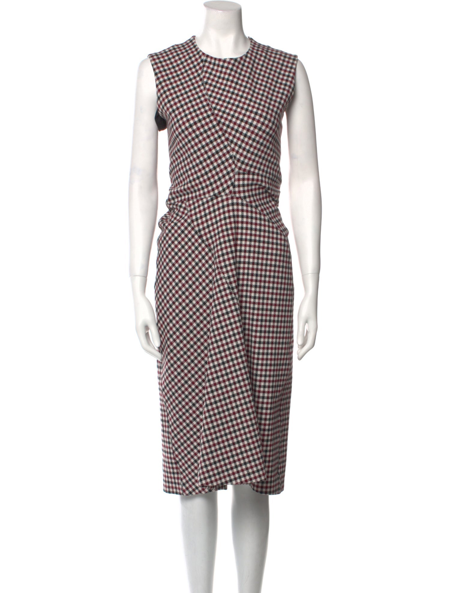 Celine Plaid Print Midi Length Dress