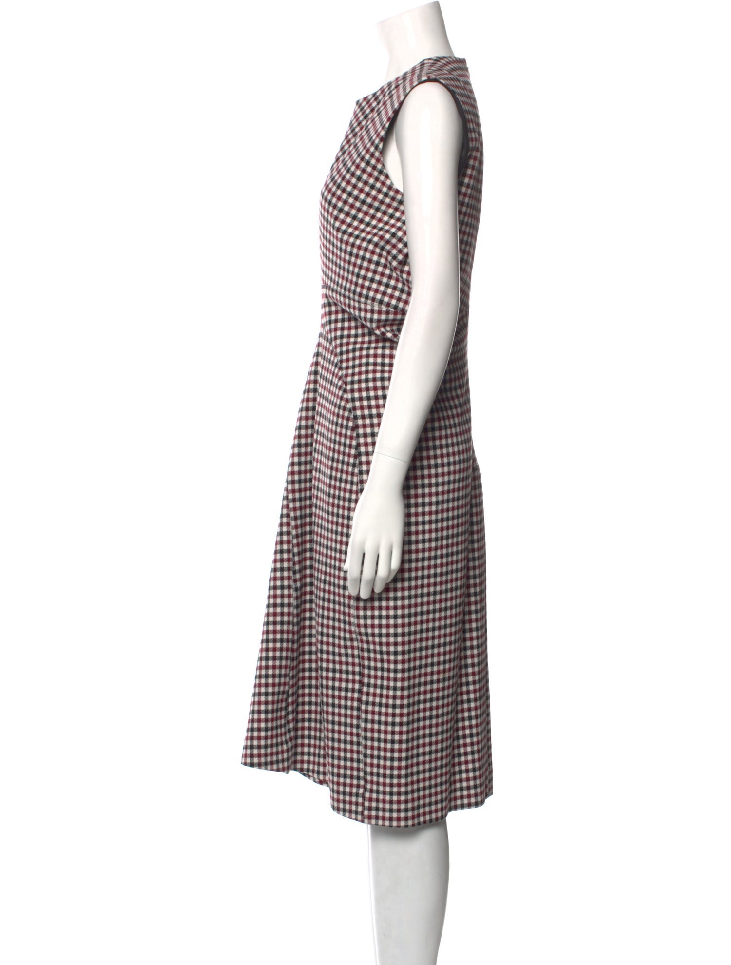 Celine Plaid Print Midi Length Dress