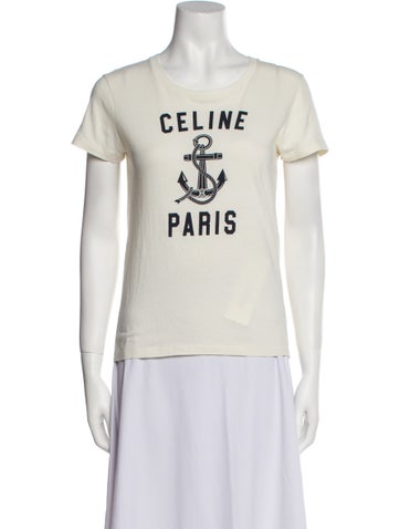 Celine Tops Graphic Print Crew Neck T-Shirt XS