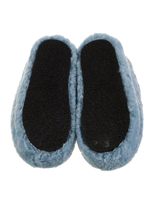 Celine Shearling Graphic Print Mules