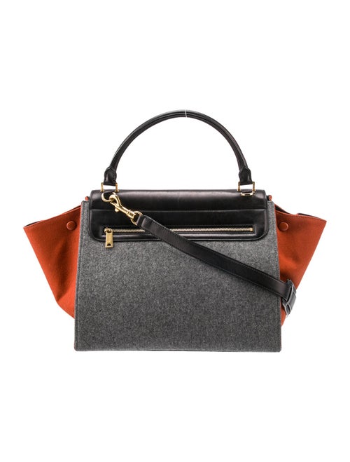 Celine Wool Double Zipper Trapeze Medium