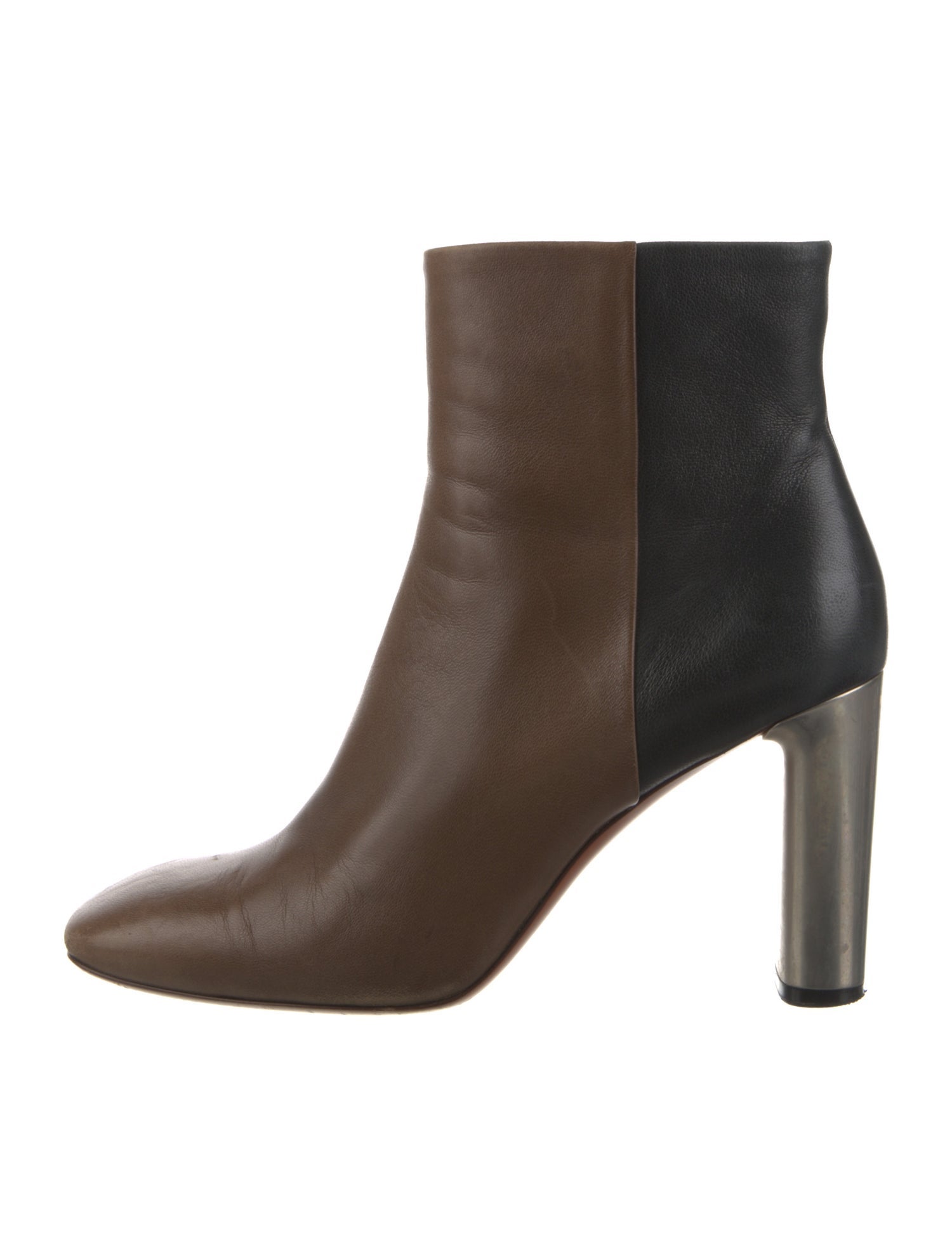 Celine Leather Colorblock Pattern Boots