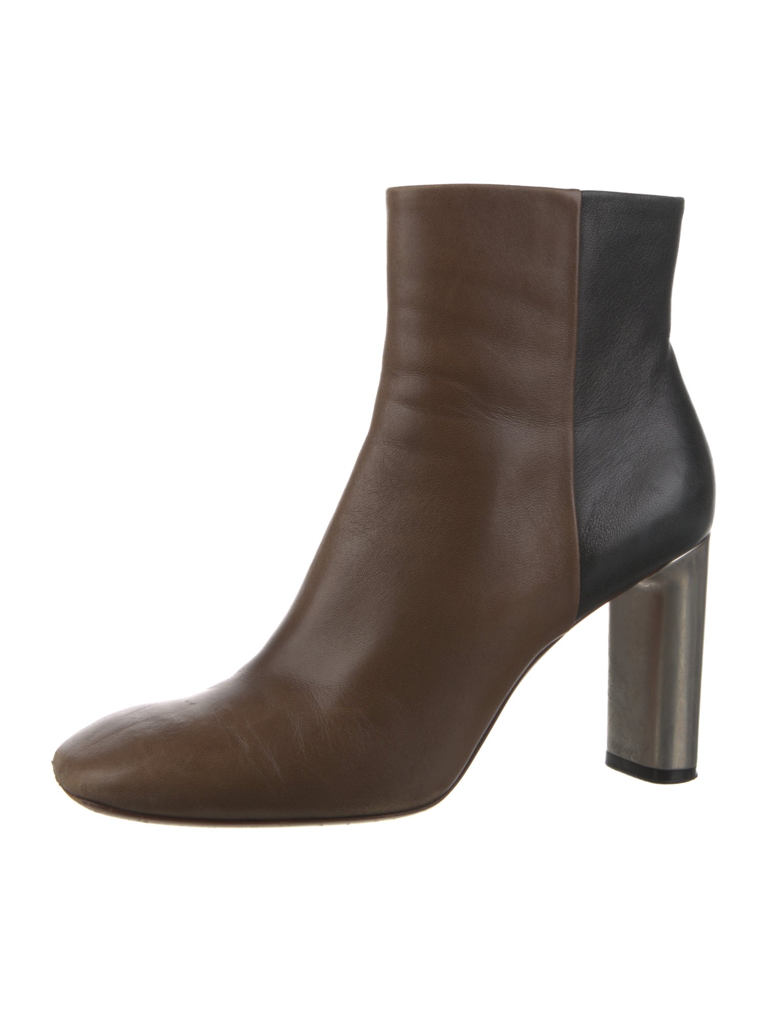 Celine Leather Colorblock Pattern Boots