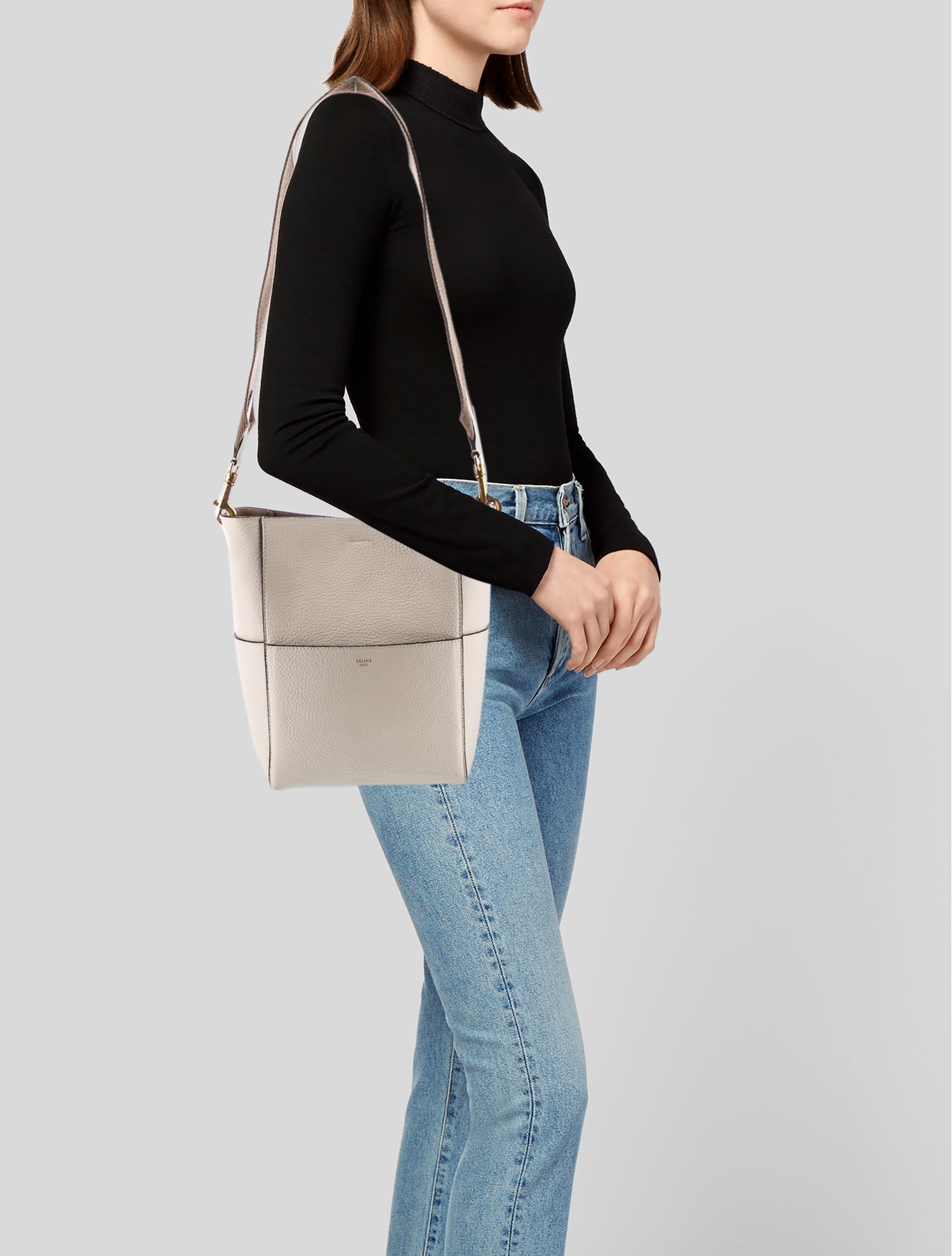 Celine Leather Seau Sangle Small