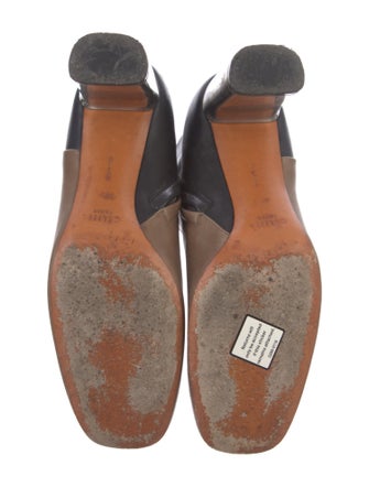 Celine Leather Colorblock Pattern Chelsea Boots