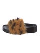 Celine Faux Fur Animal Print Slides