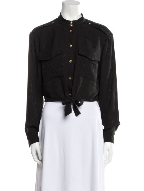 Celine Silk Mock Neck Crop Top