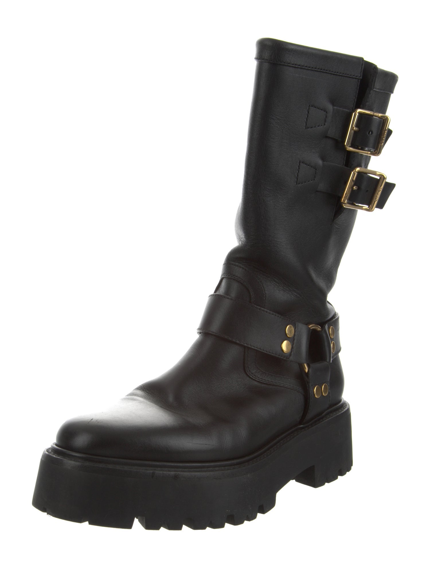 Celine Leather Moto Boots