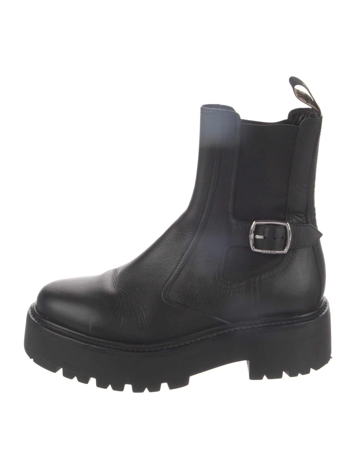 Celine Leather Tie-Dye Print Combat Boots