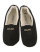 Celine Velvet Faux Fur Trim Loafers