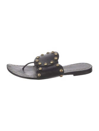 Celine Leather Studded Accents Slides