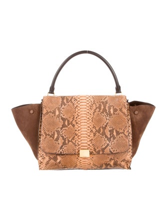 Celine Céline Large Python Trapeze Bag