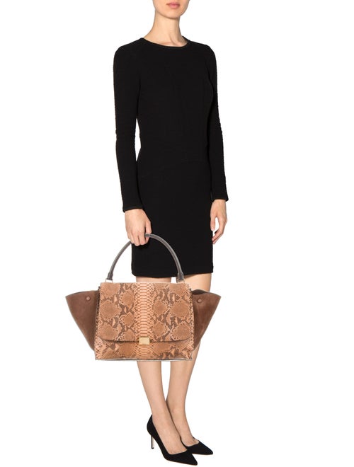 Celine Céline Large Python Trapeze Bag