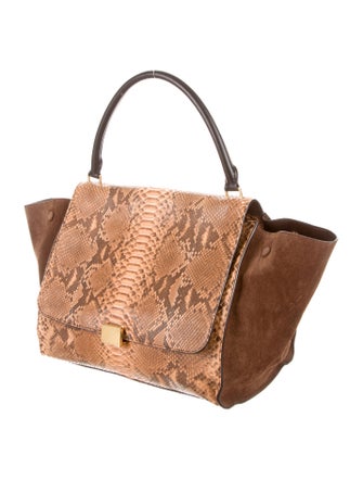 Celine Céline Large Python Trapeze Bag