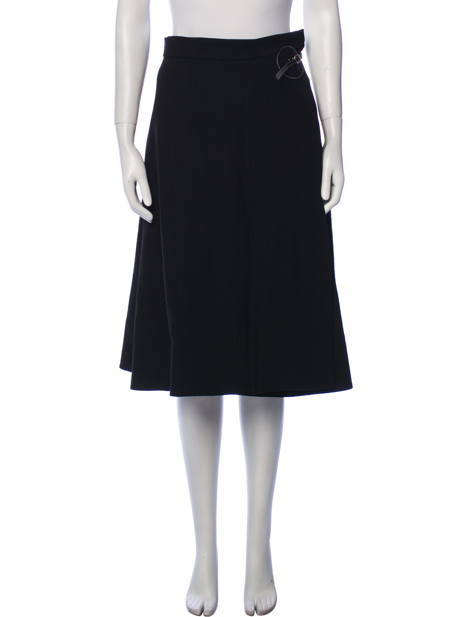 Celine Leather Trim Embellishment Knee-Length Skirt