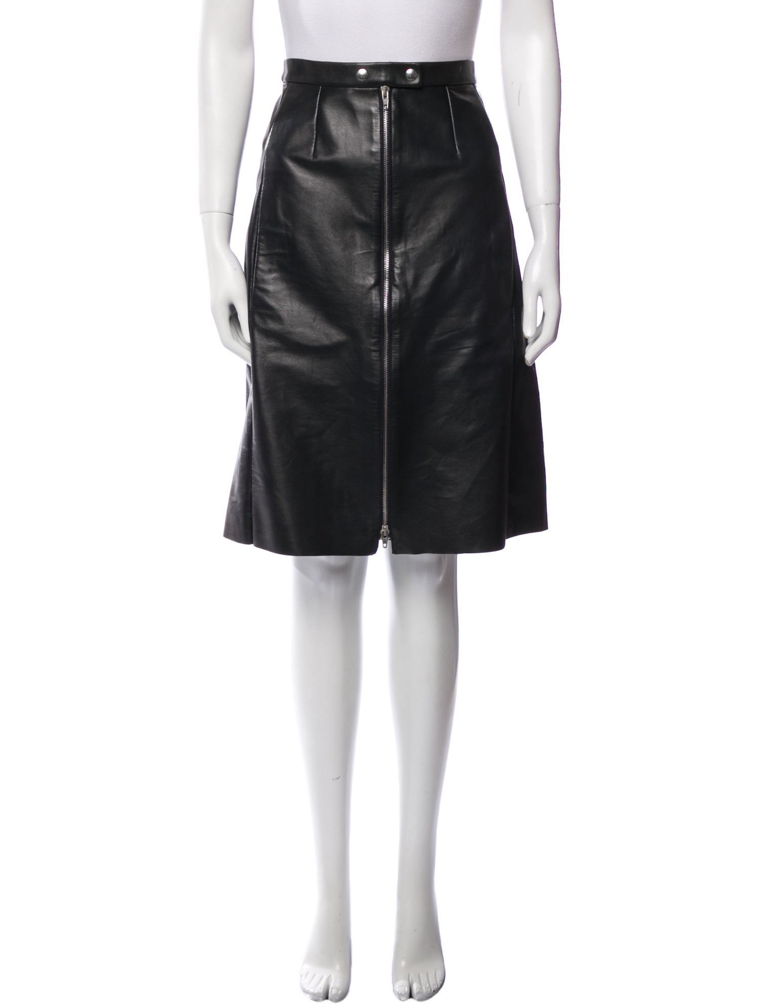 Celine Leather Knee-Length Skirt