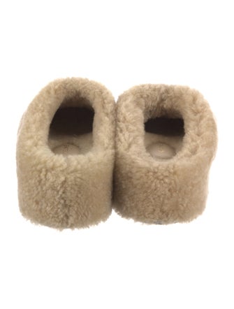 Celine Shearling Embroidered Accent Mules
