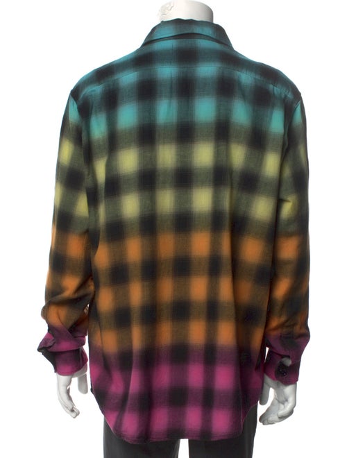 Celine Plaid Print Long Sleeve Shirt
