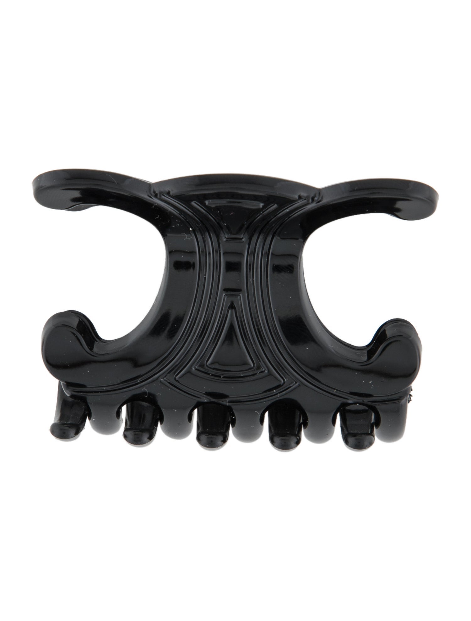 CELINE ブラックサテンヘッドバンド Vintage Celine Black Trion Macadam Katyusha Hair Band