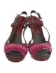 Celine Patent Leather Printed Slingback Sandals