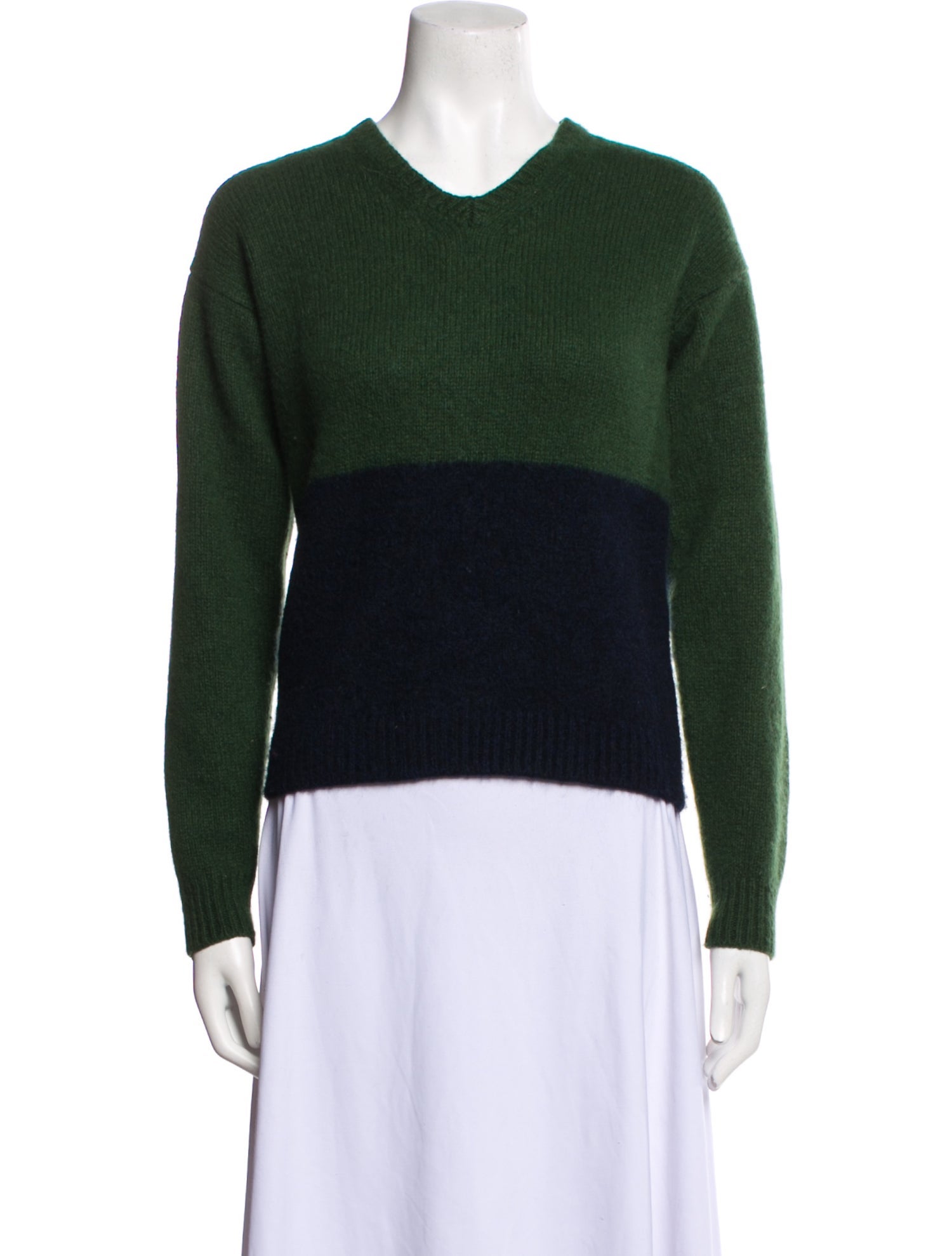 Celine Cashmere Colorblock Pattern Sweater