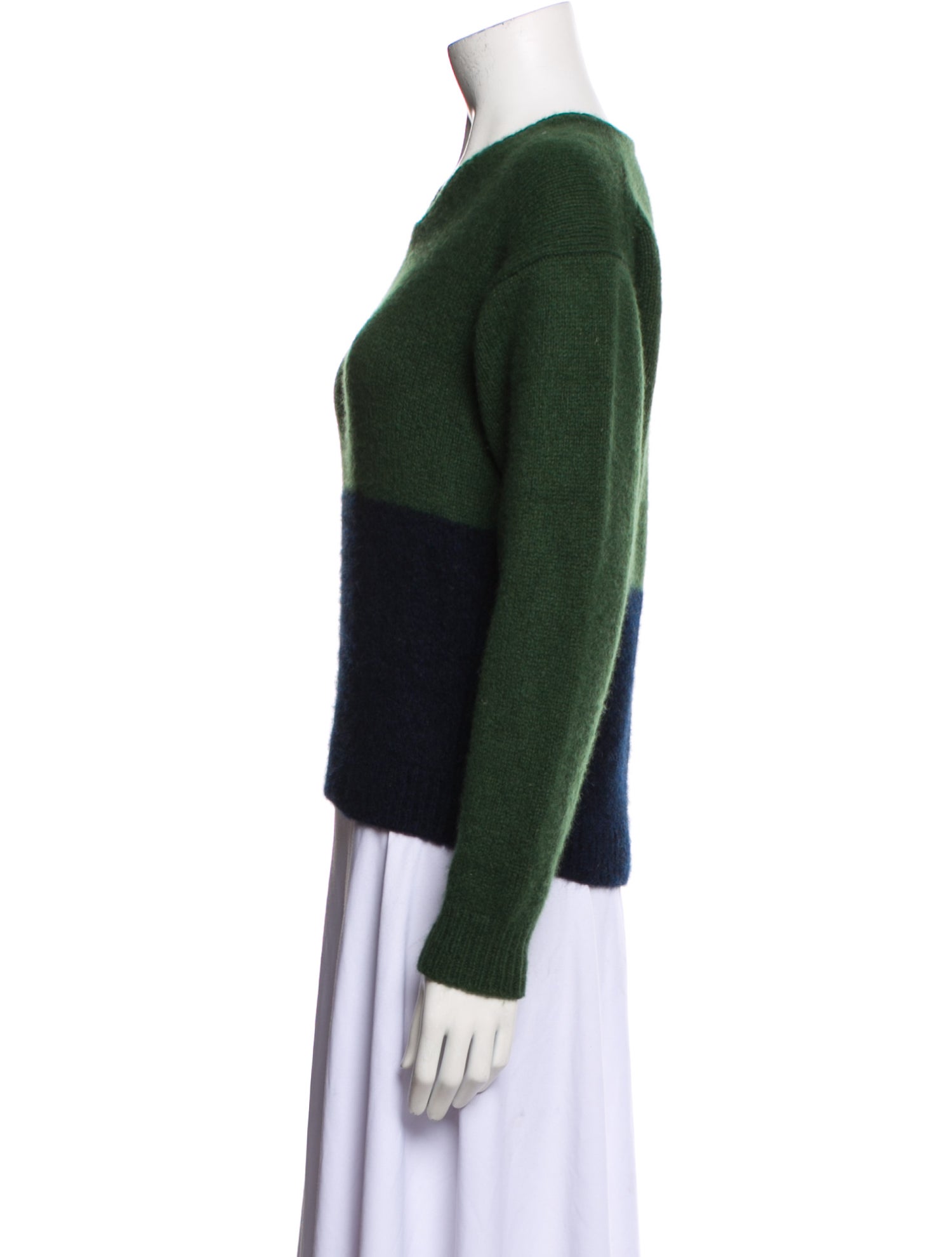 Celine Cashmere Colorblock Pattern Sweater