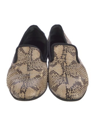 Celine Snakeskin Animal Print Loafers