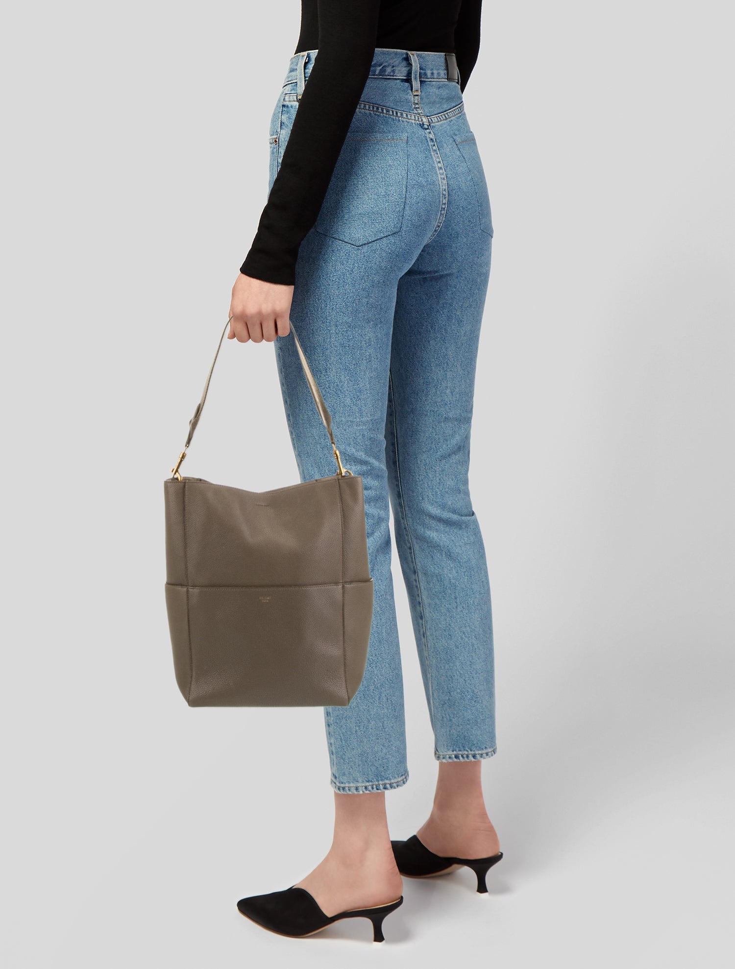 Celine Leather Seau Sangle Medium