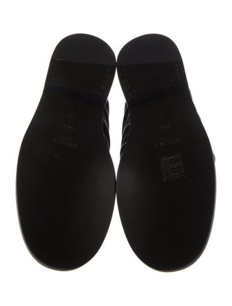 Celine Leather Leather Trim Embellishment Loafers