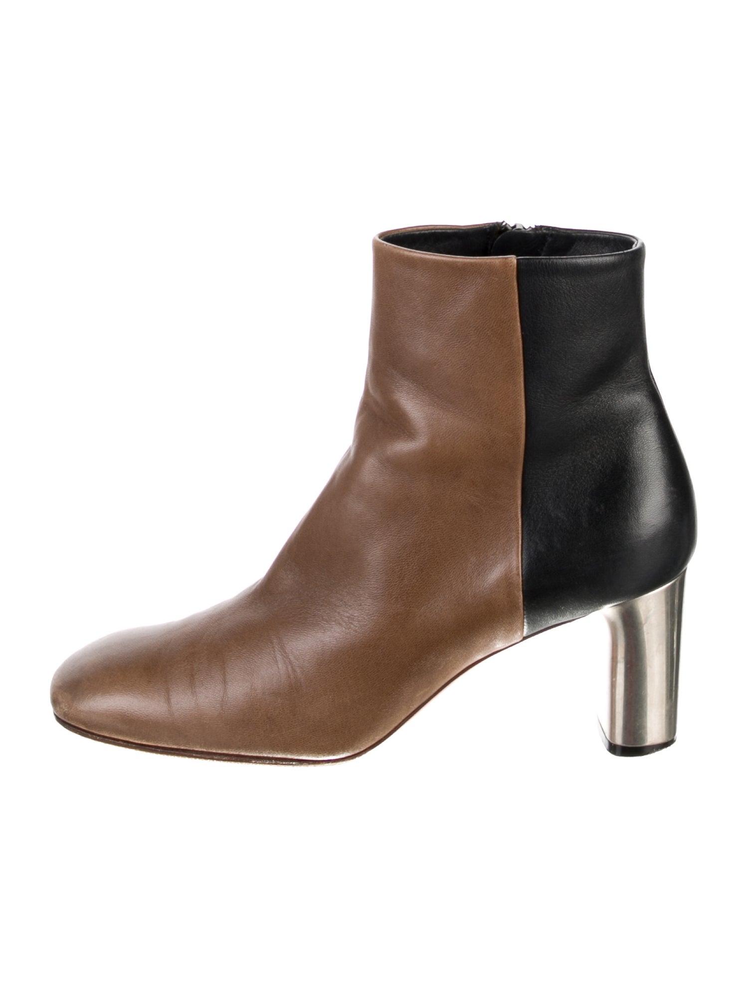 Celine Leather Colorblock Pattern Boots