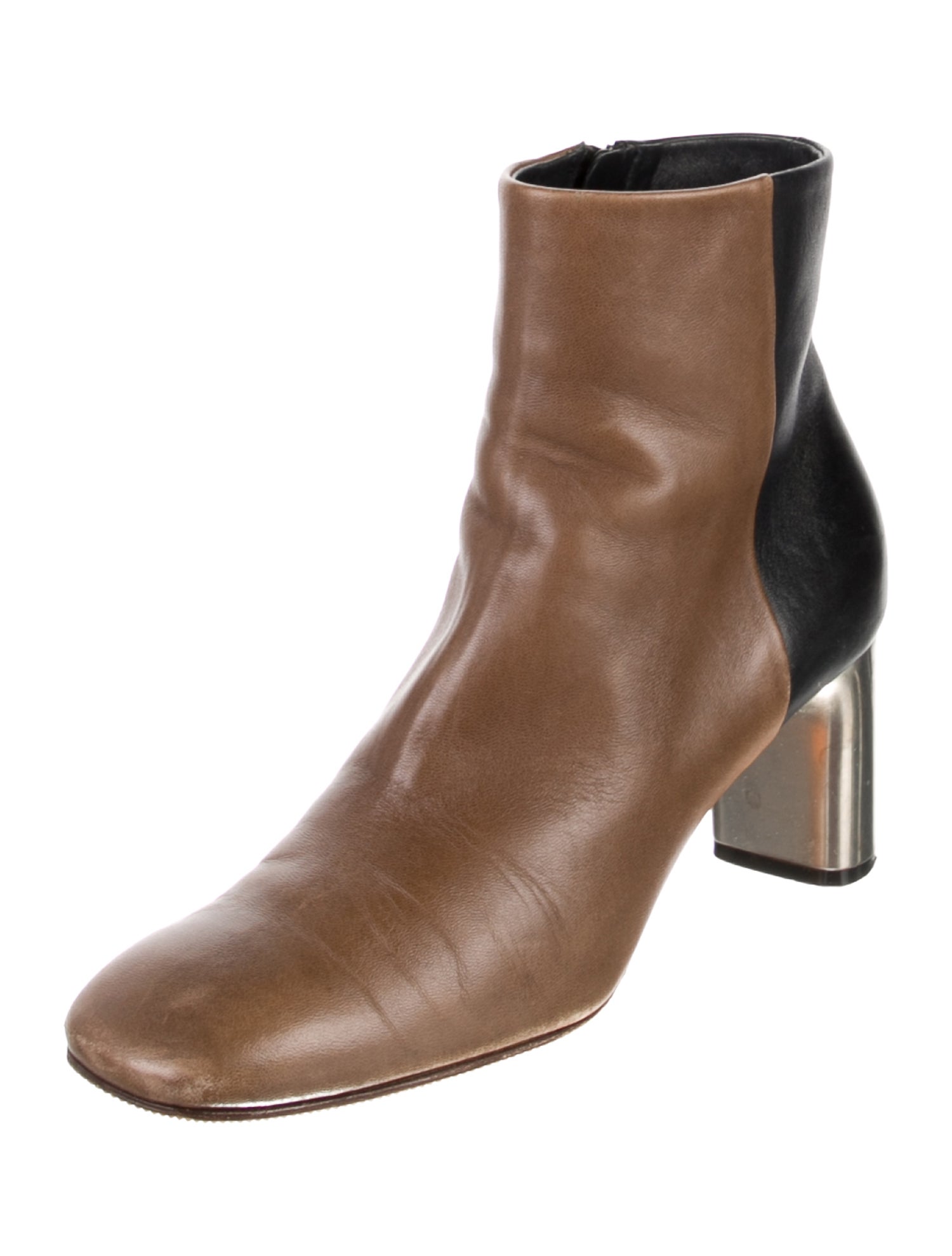 Celine Leather Colorblock Pattern Boots
