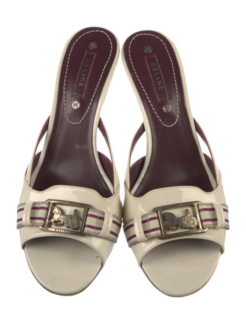 Celine Patent Leather Striped Slides