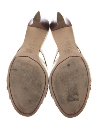 Celine Patent Leather Striped Slides