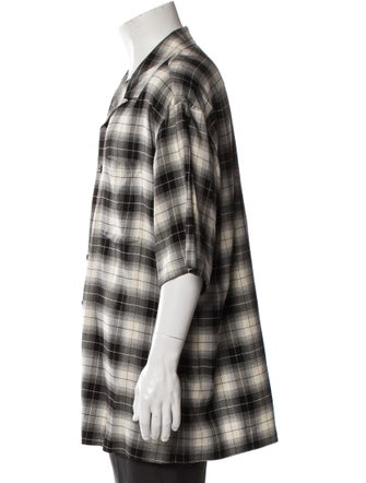 Celine Plaid Print Short Sleeve Western Shirt