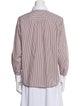 Celine Striped Three-Quarter Sleeve Button-Up Top
