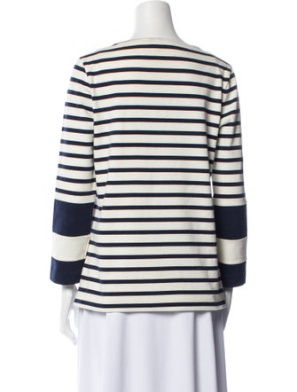 Celine Striped Bateau Neckline Sweatshirt