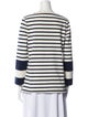 Celine Striped Bateau Neckline Sweatshirt