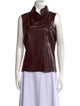 Celine Leather Cowl Neck Top