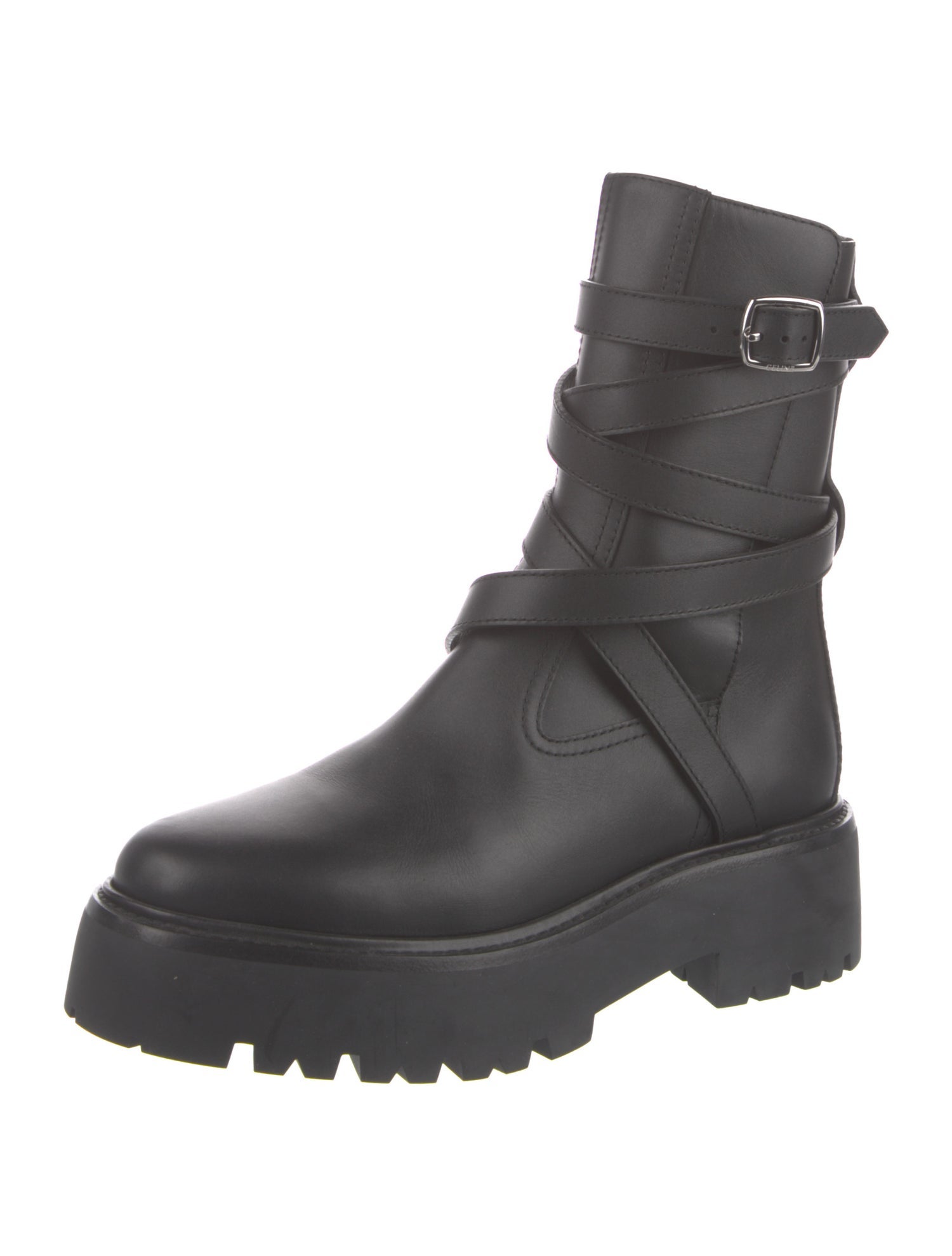 Celine Leather Combat Boots
