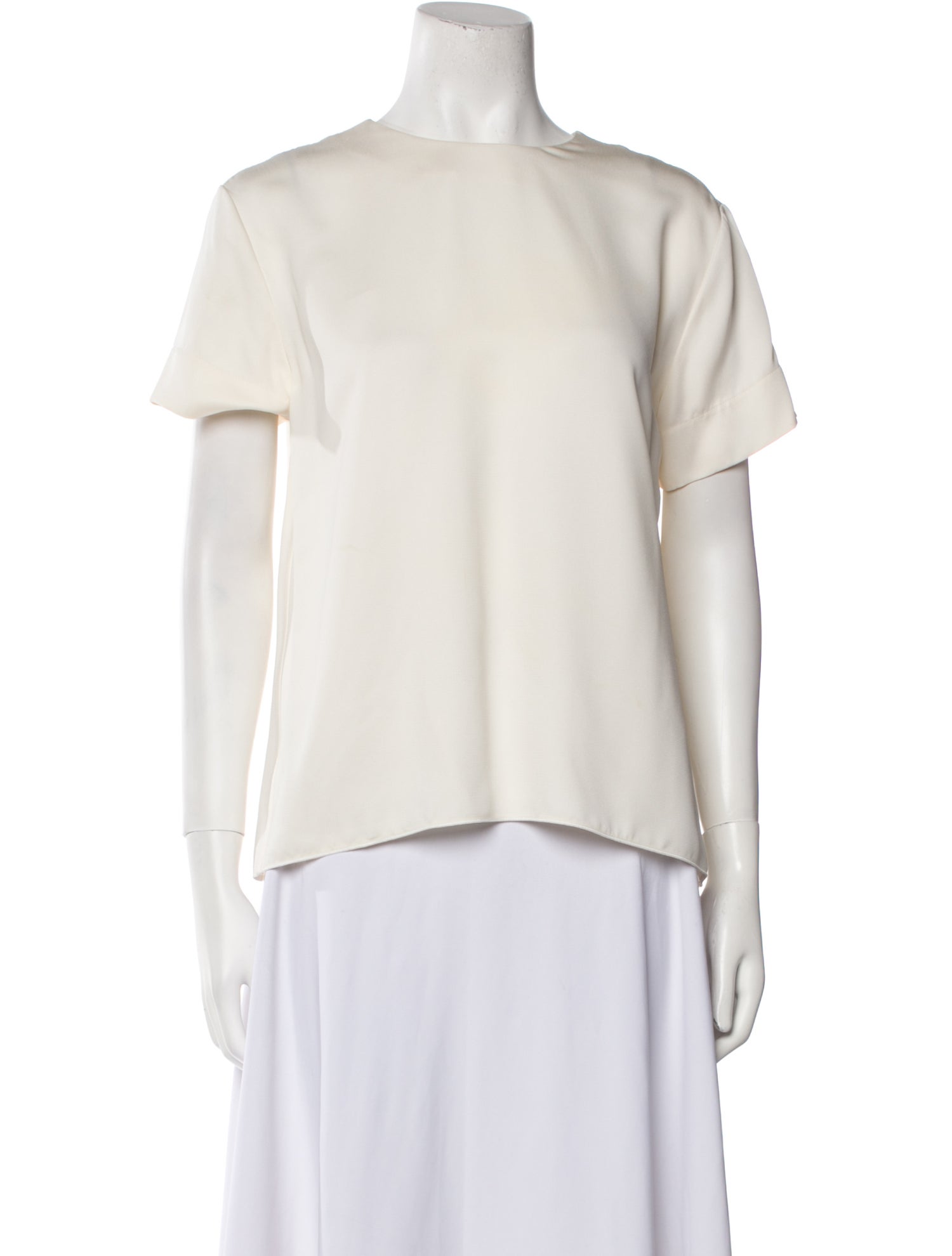 Celine Silk Crew Neck Blouse