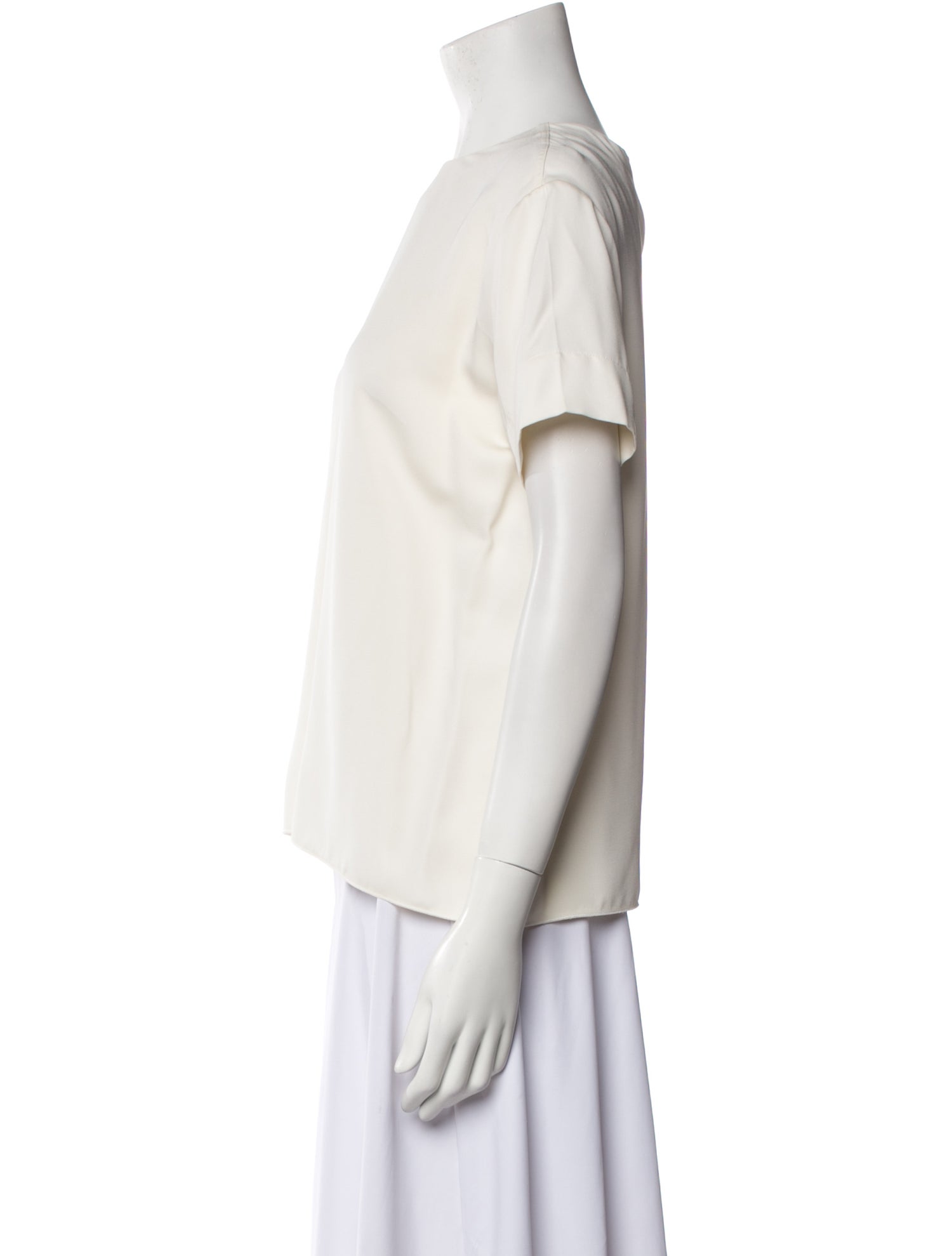 Celine Silk Crew Neck Blouse