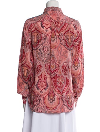 Celine Silk Printed Button-Up Top