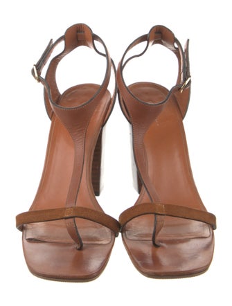 Celine Leather T-Strap Sandals