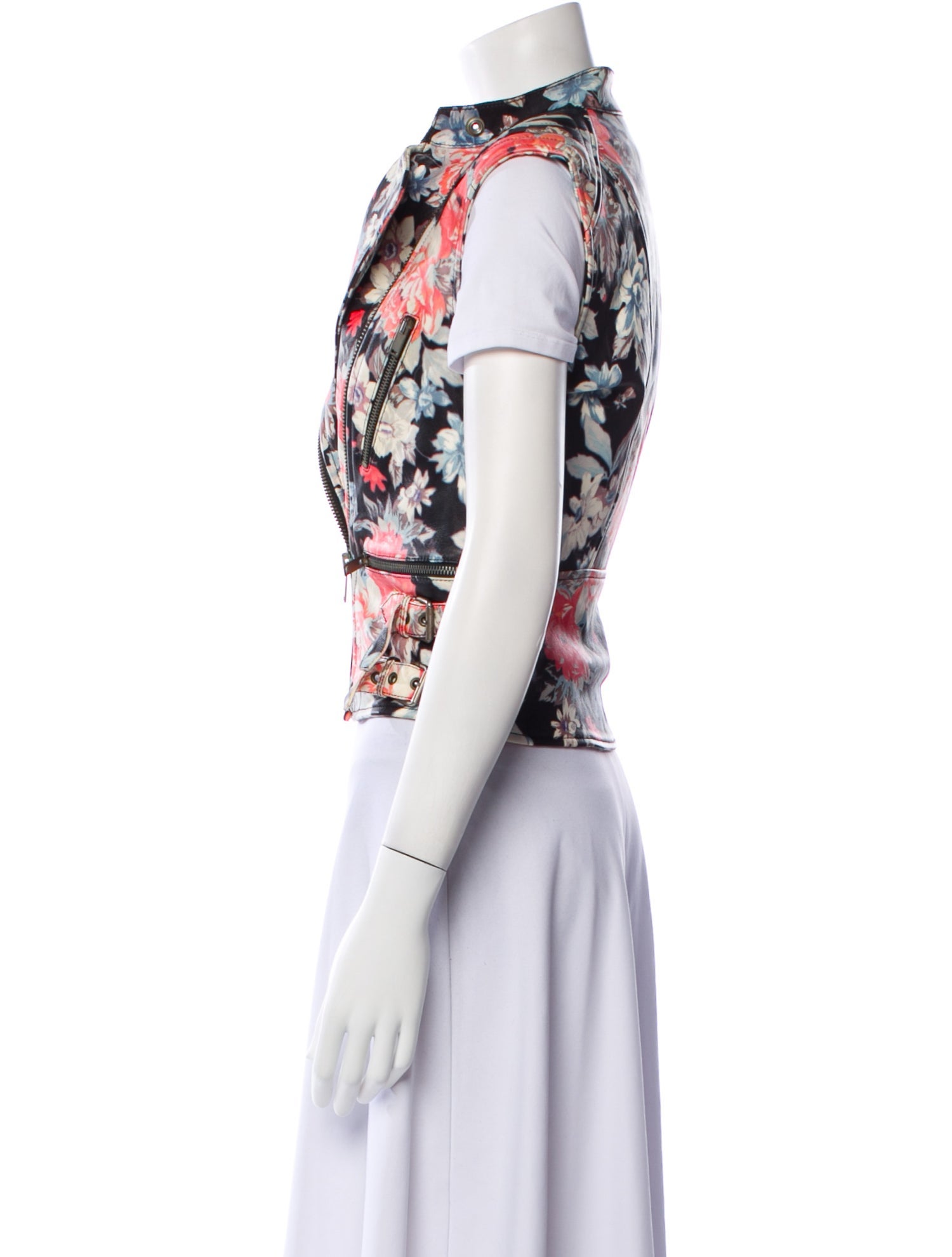 Celine Leather Floral Print Vest