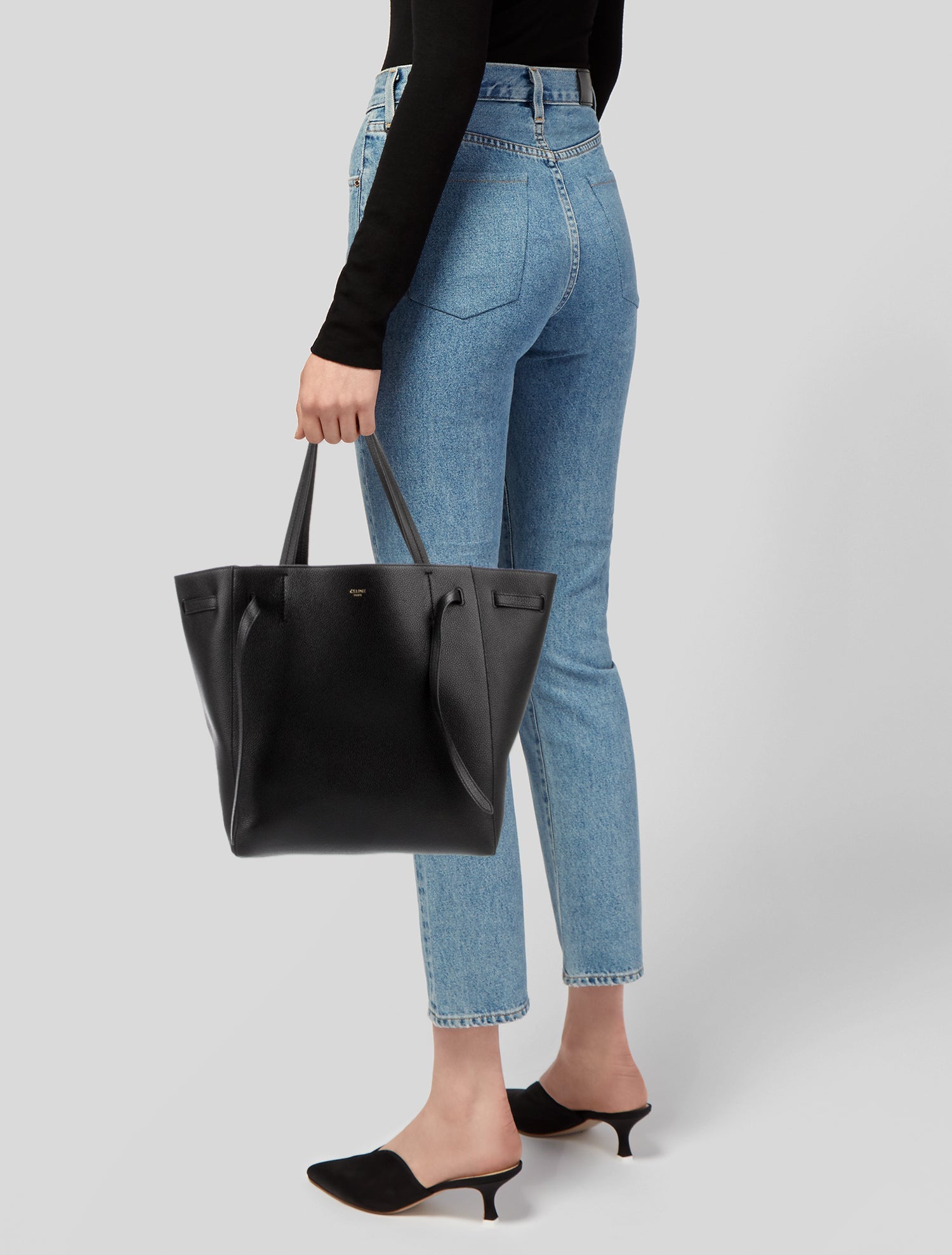 Celine Leather Cabas Phantom w/Belt Medium 2023