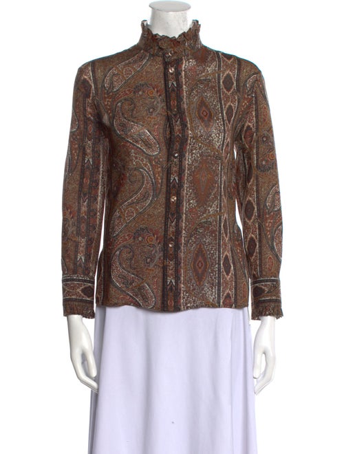 Celine Wool Paisley Print Blouse
