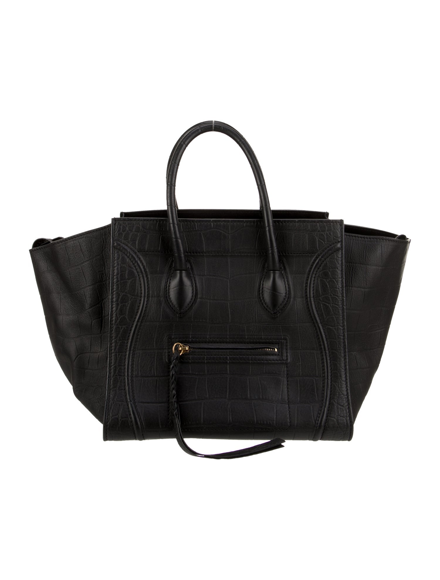 Celine Embossed Leather Luggage Phantom Medium