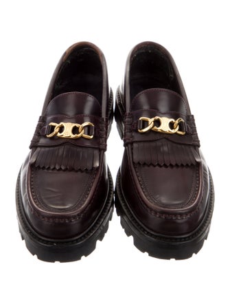 Celine Leather Chain-Link Accents Mules