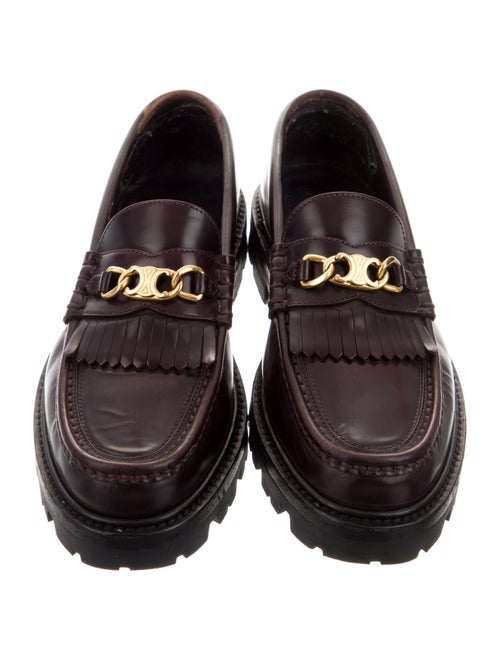 Celine Leather Chain-Link Accents Mules